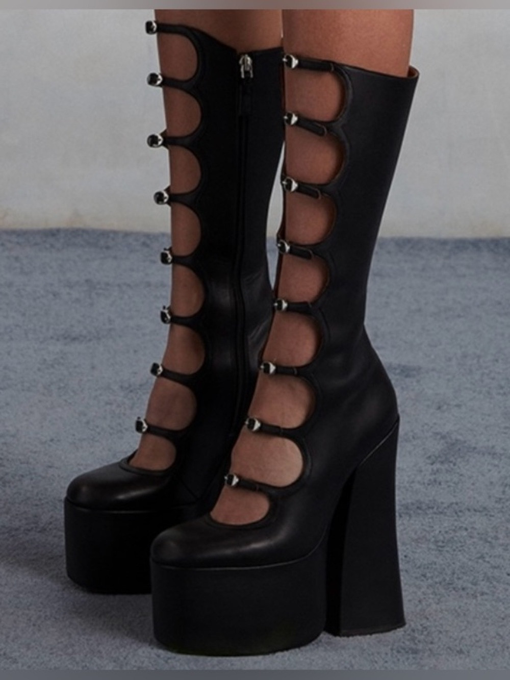 Marc Jacobs The Kiki Black Leather Multi-Buckle Platform Knee-High Boots Sz 8.5 | Poshmark