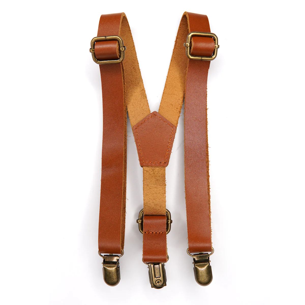 Tan Leather Suspenders - Choose your size | Boon Ties