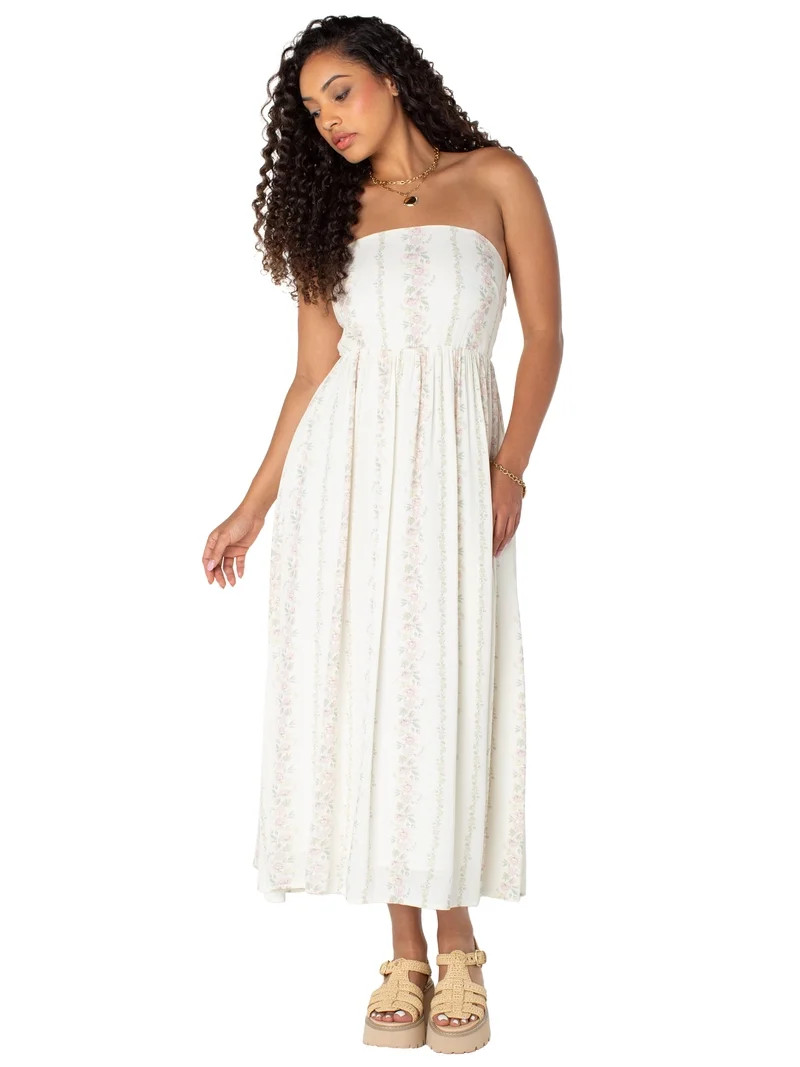 Bridgerton Celebrity Pink Women's Tie Back Midi Dress, Sizes XS-XXXL | Walmart (US)