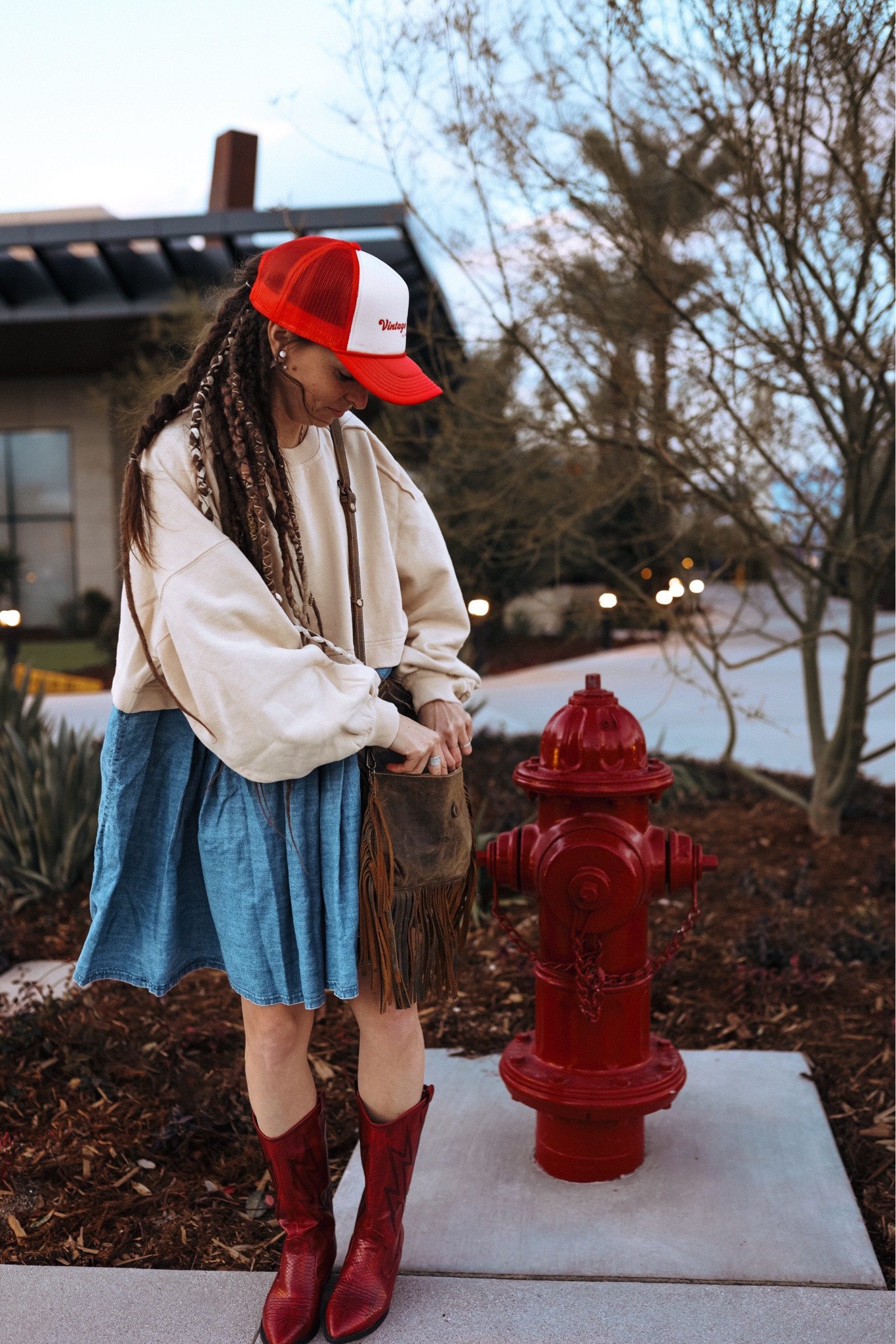 Matchy matchy red moment with the fire hydrant ❤️‍🔥 loving this new Free People sweatshirt style so much! 

#LTKSpringSale #LTKSeasonal #LTKstyletip