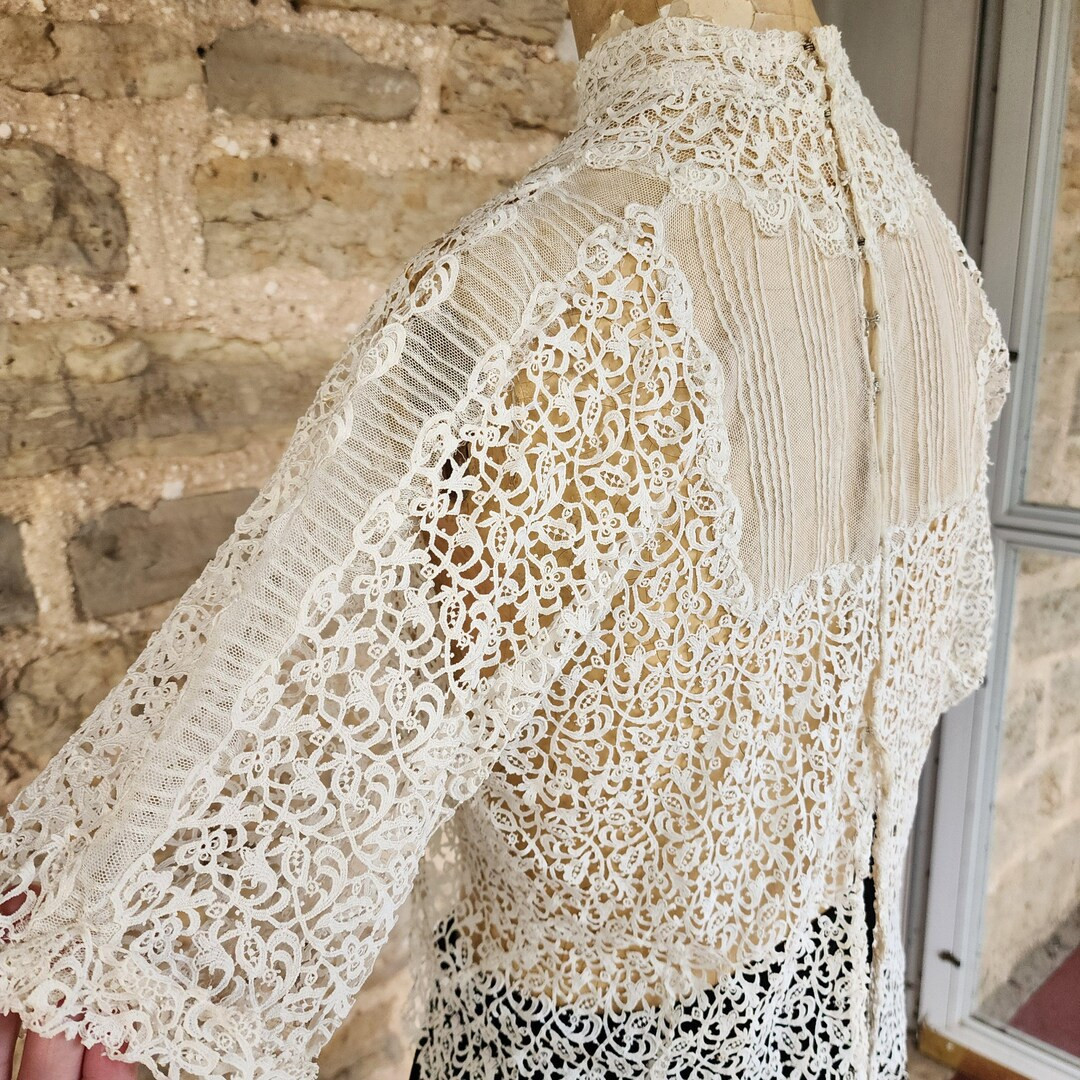 Authentic Edwardian Venetian Lace Blouse, 1900s Antique - Etsy Canada | Etsy (US)