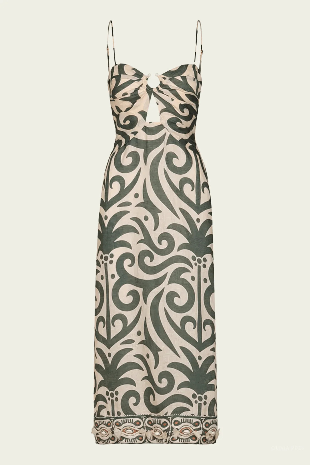 Water Adventure Midi Dress in Ecru Green - Green 2 US | Shop Olivia