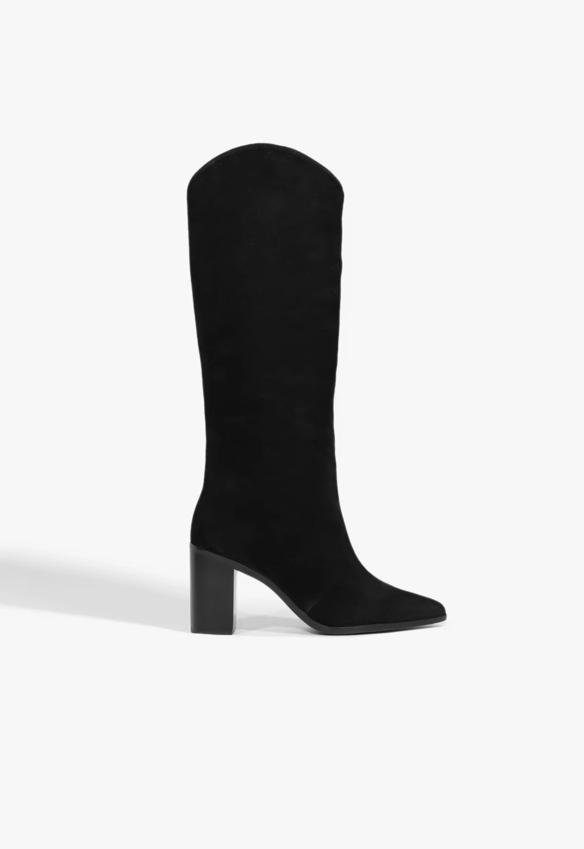 Maryana Block Pointed Toe Black Nubuck Boots | Schutz Shoes | Schutz (US)