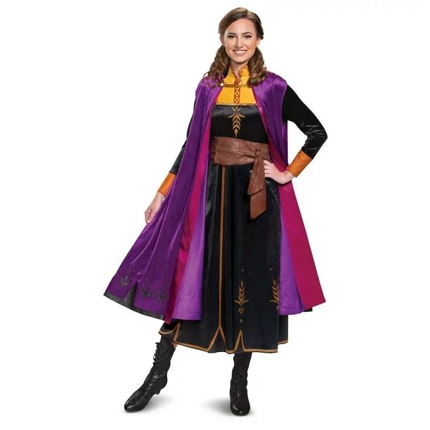 Frozen 2 Anna Disney Deluxe Girl's Halloween Fancy-Dress Costume for Adult, S - Walmart.com | Walmart (US)