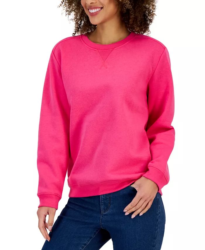 Crew Neck Fleece Sweatshirt, Created for Macy's | Macys (US)
