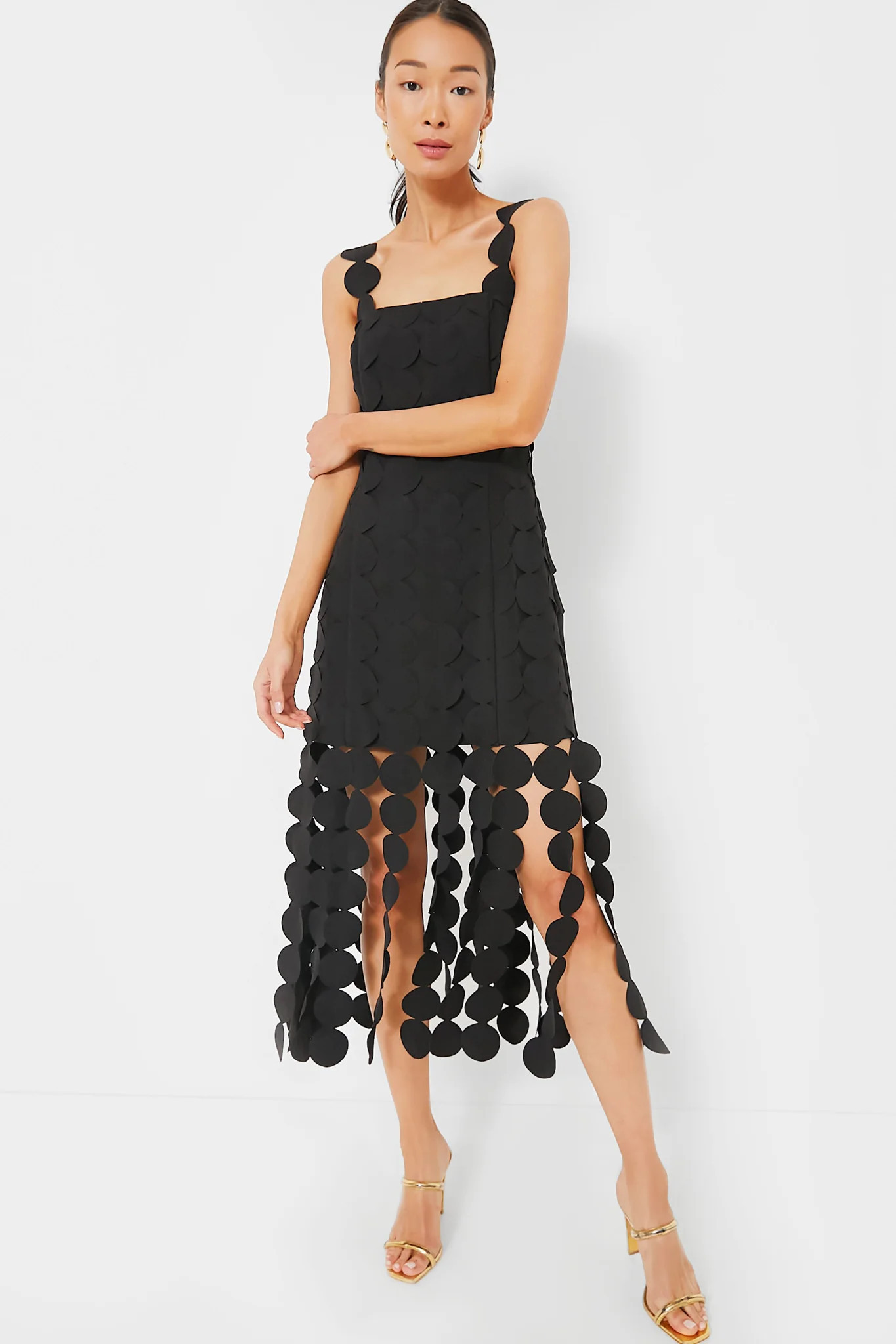 Black Multi Circle Mercedes Midi Dress | Tuckernuck (US)