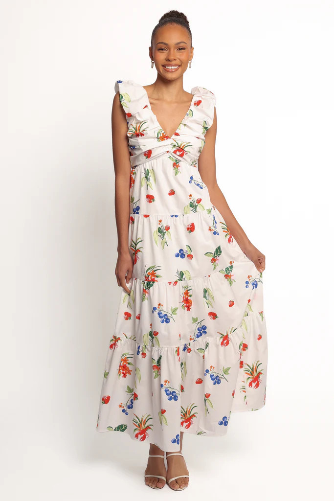 Valerie Maxi Dress - Off White/Red | Petal & Pup (US)