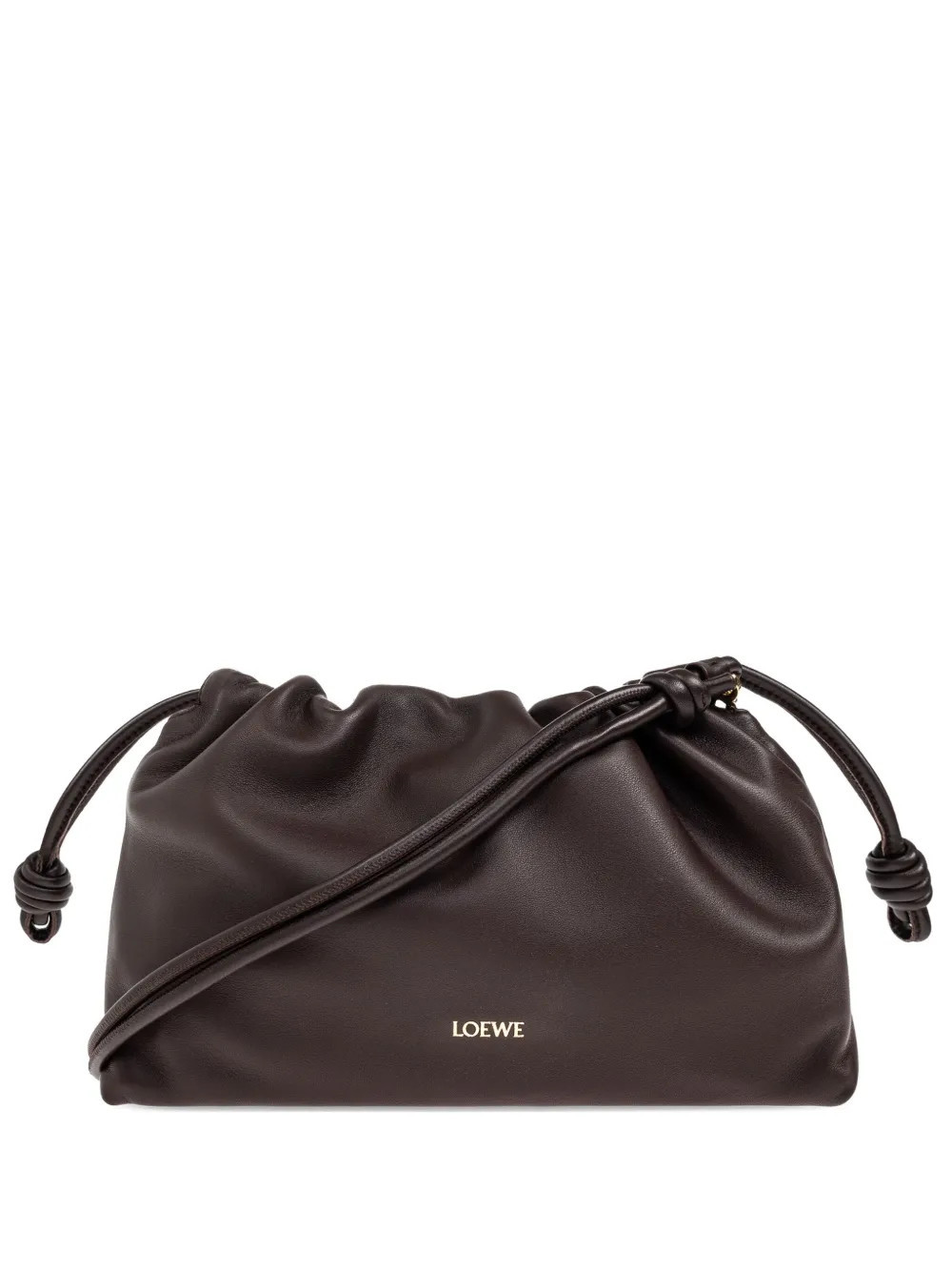 LOEWE medium Flamenco leather clutch bag - 0018 DARK BROWNIE | Farfetch Global