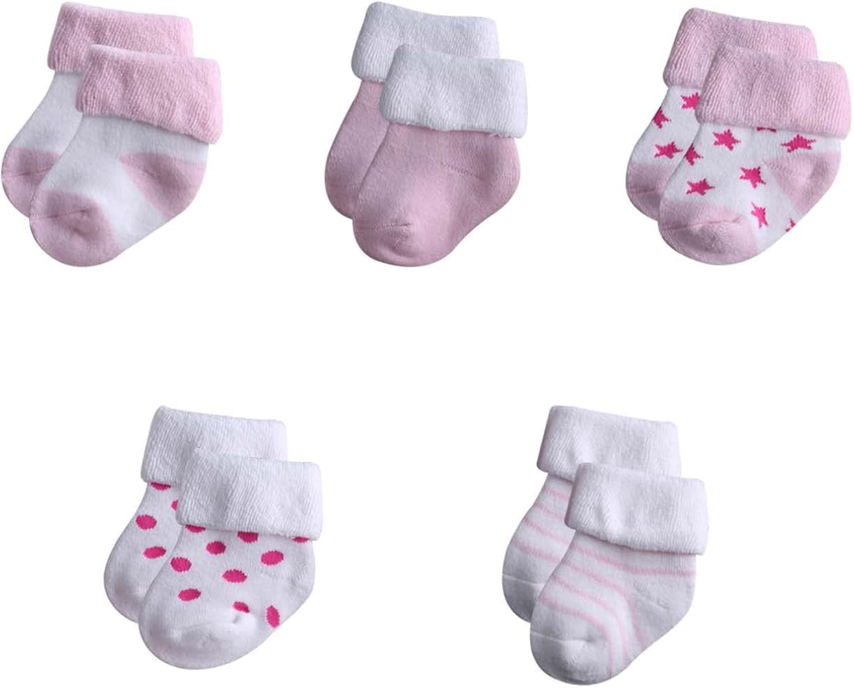 MAMIMAKA Unisex Baby Terry Socks 5-Pack for Baby boy and girl 0-12 Months Warm Cotton Socks | Amazon (US)