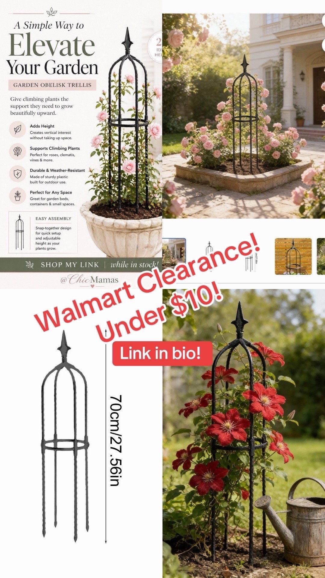 On Clearance at Walmart under $10! 

A kitchen garden works better when it has structure.

This is where I save layouts, trellises, and supports that help plants grow upward, stay healthy, and keep the garden clean and easy to manage. Simple ideas you can use right away, whether you are working with a few pots or a full raised bed setup.

Save this for your garden planning.

#LTKSeasonal #LTKSaleAlert #LTKMothersDay