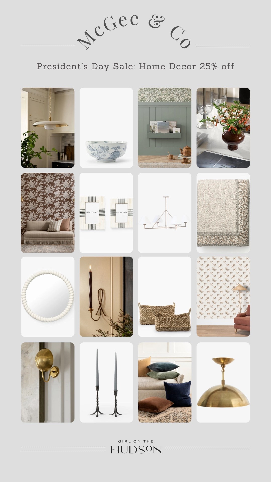 The @mcgeeandco President’s Day sale just kicked off!! Up to 25% off home decor, lighting and wallpaper!  

#LTKSeasonal #LTKHome #LTKSaleAlert