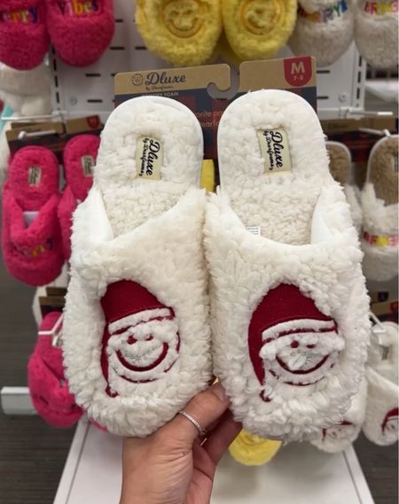 Target slippers, target shoes, Santa slippers, smiley face slippers, gifts under 20, gifts for her, gift guide for her, gift ideas 

#LTKHoliday #LTKshoecrush #LTKGiftGuide
