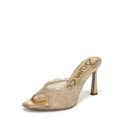 Sam Edelman Women's Iva Heeled Sandal, Amber Gold, 9.5 Medium | Amazon (US)