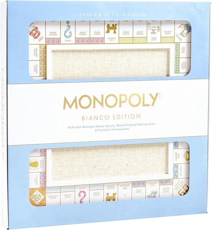 WS Game Company Monopoly Bianco Edition with Foil-Stamped Wood Game Board and Premium Components | Amazon (US)