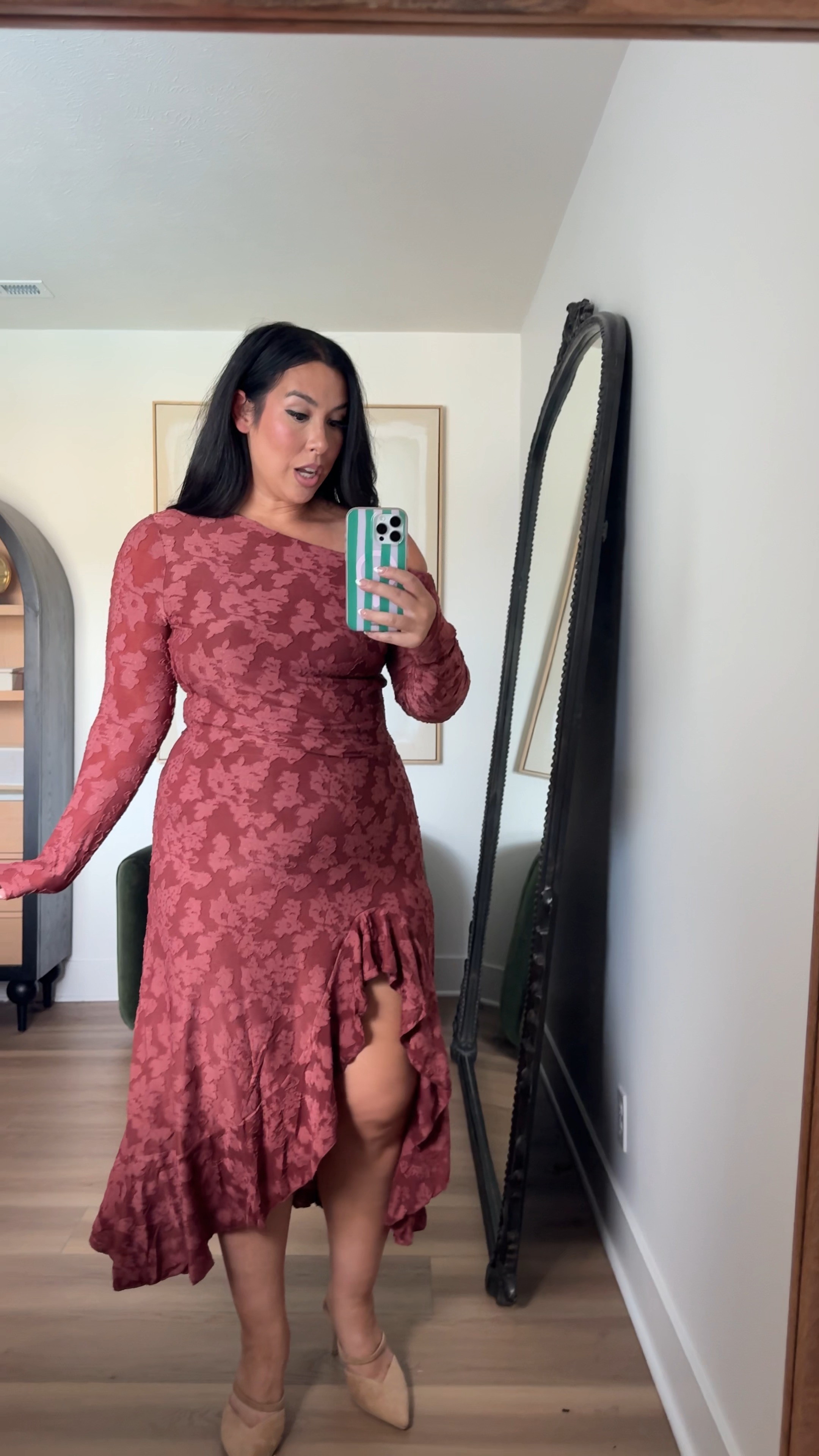Love this dress so much... the one shoulder is so sexy! This color for fall is everything! amazon fashion, amazon finds, amazon romper, amazon fall finds, amazon dresses, fall dresses, fall style, family photos, midsize, affordable 

 #LTKSeasonal #LTKMidsize