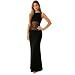 Women's Sexy Backless Mesh Sheer Lace Patchwork Sleeveless See Through Long Maxi Dress Bodycon for Party Clubwear | Amazon (US)