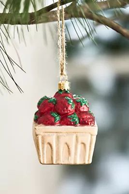 Just Picked Strawberries Glass Ornament | Anthropologie (US)
