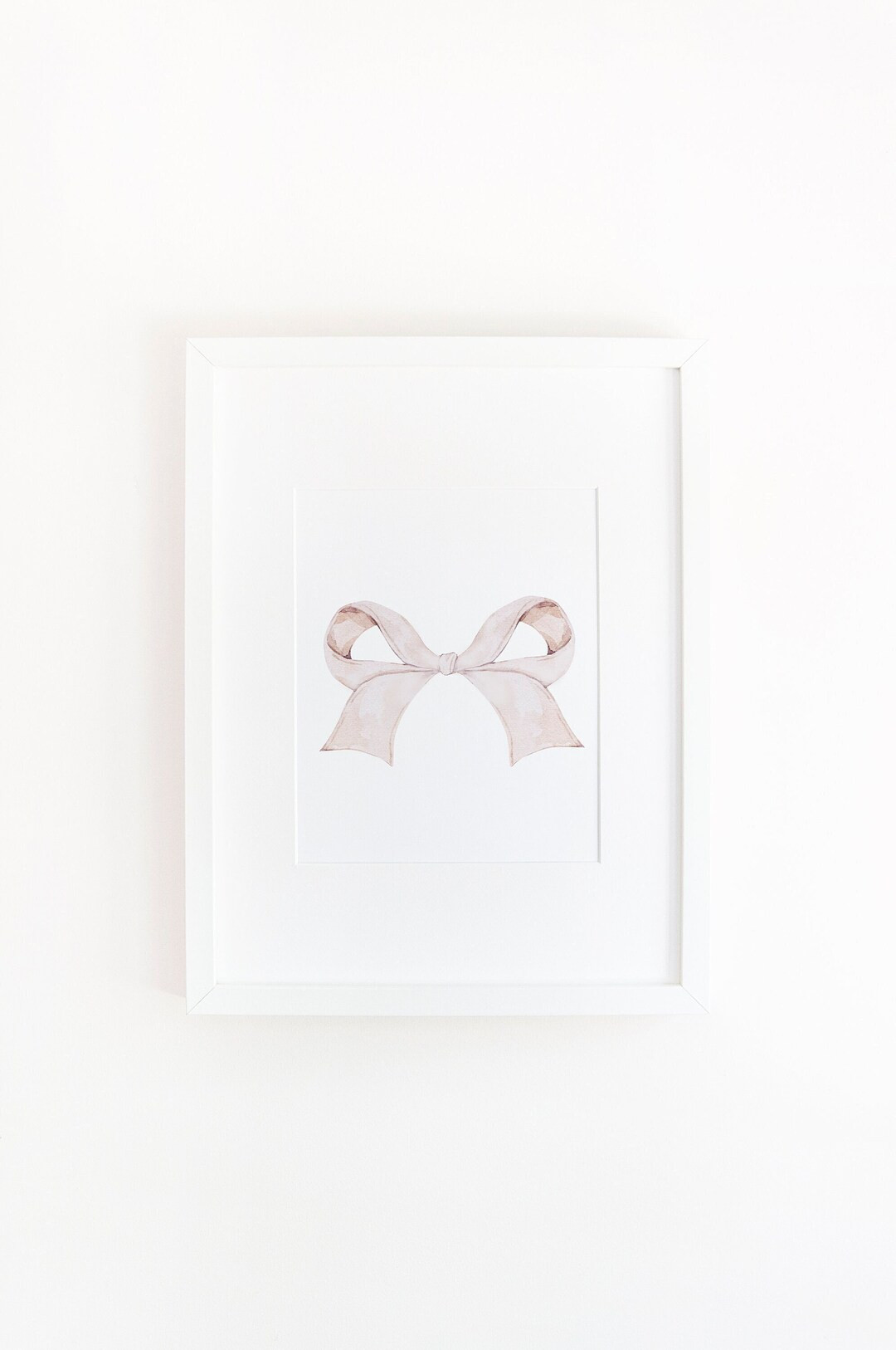Pink Ribbon Bow Wall Art Print | Nursery Girl Wall Art | Nursery Girl Decor | Pale Pink Nursery P... | Etsy (US)