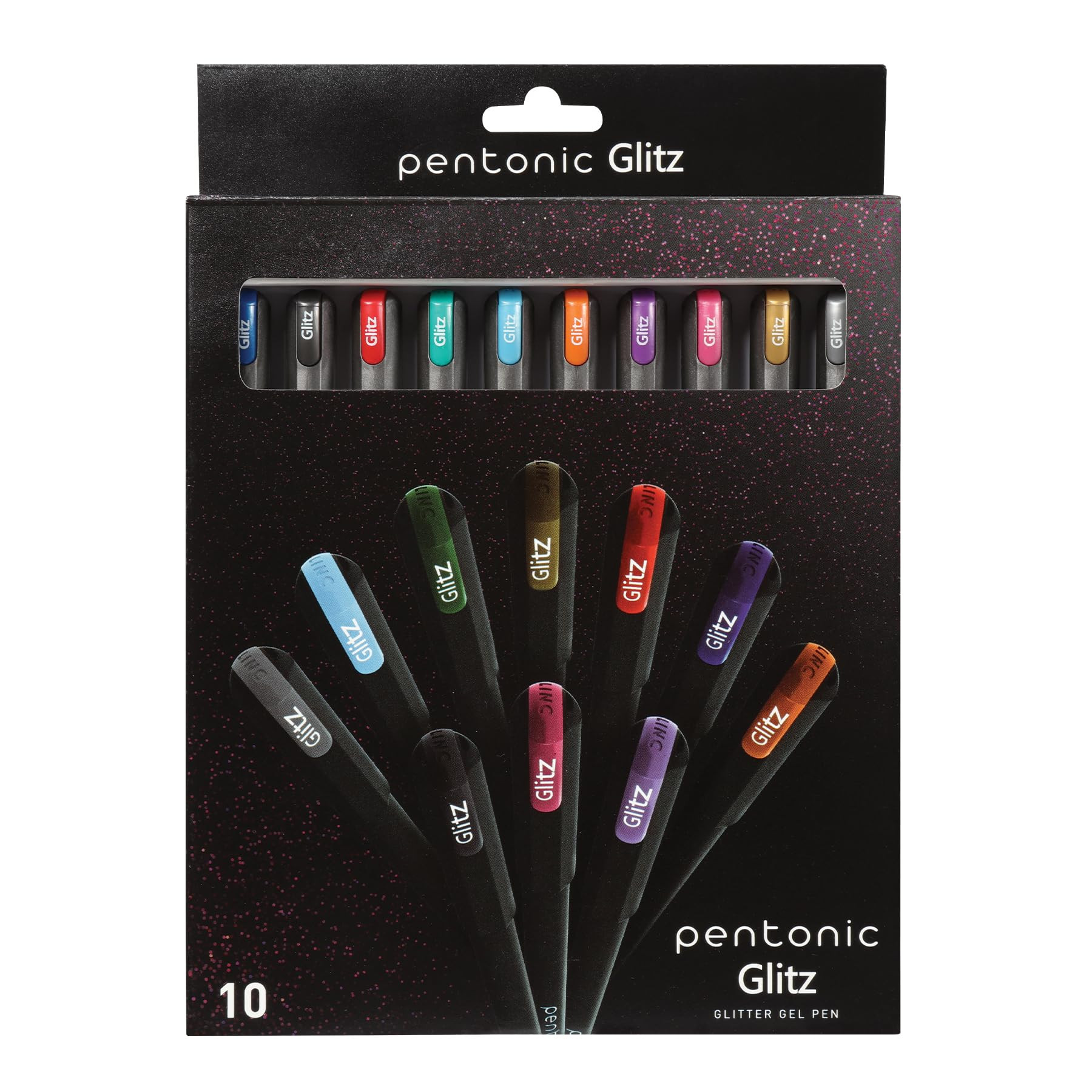 Pentonic Glitter Gel Pens, 10 Count, 10 Assorted Colors, 1.0 mm Bold Point, Smooth Writing For Jo... | Amazon (US)