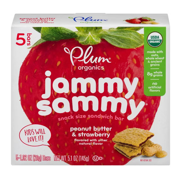 Plum Organics Jammy Sammy Peanut Butter & Strawberry - 5ct/1.02oz Each | Target