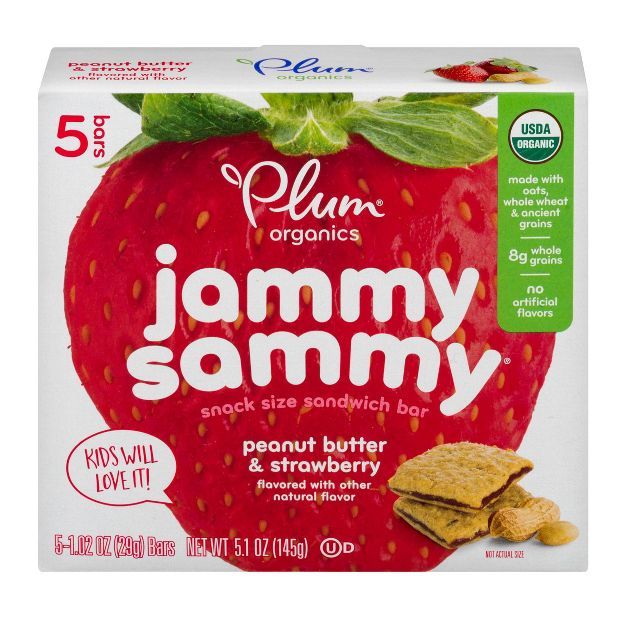 Plum Organics Jammy Sammy Peanut Butter &#38; Strawberry - 5ct/1.02oz Each | Target