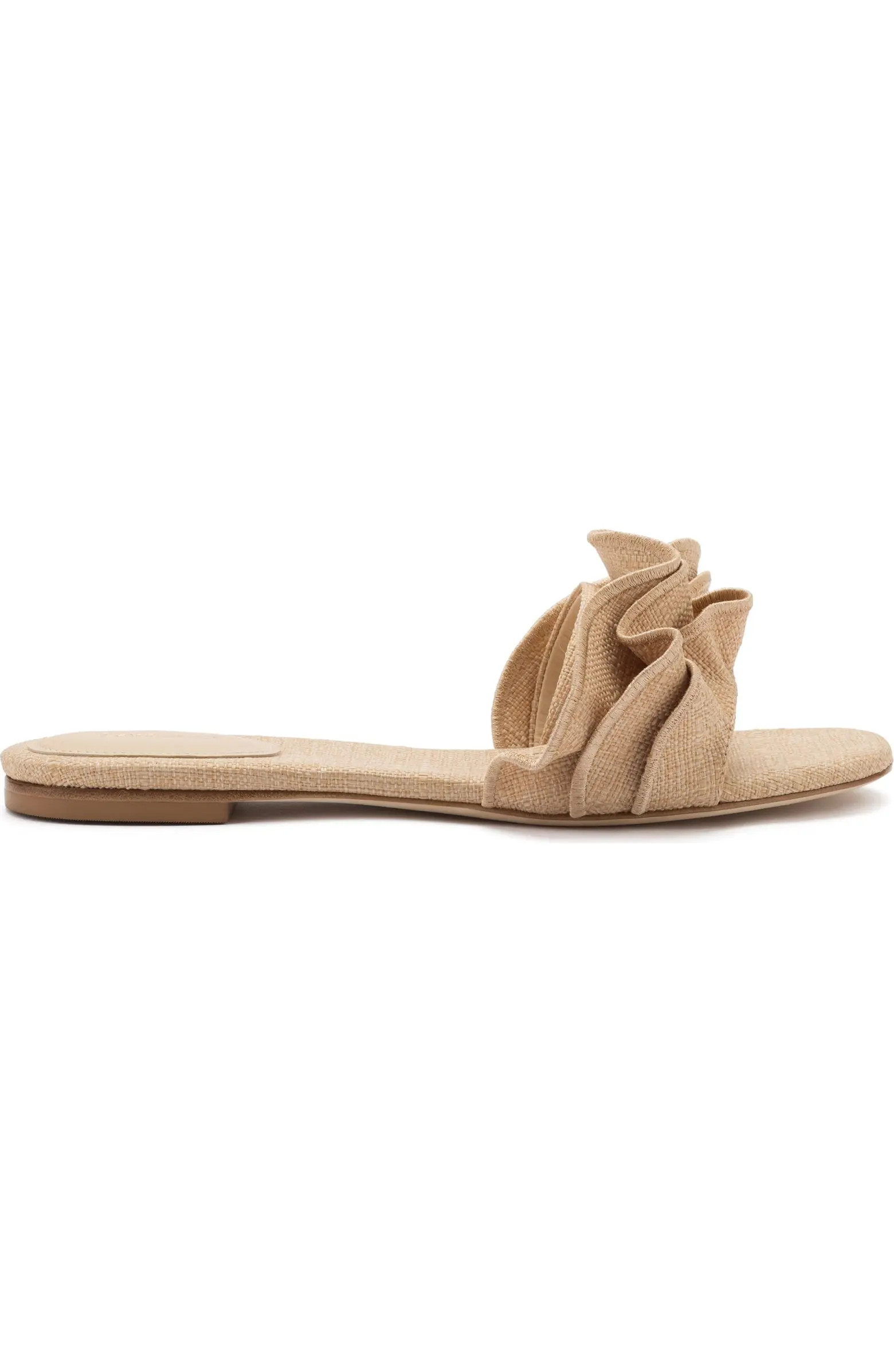 Larroudé Ivy Ruffle Flat Mule | Nordstrom | Nordstrom