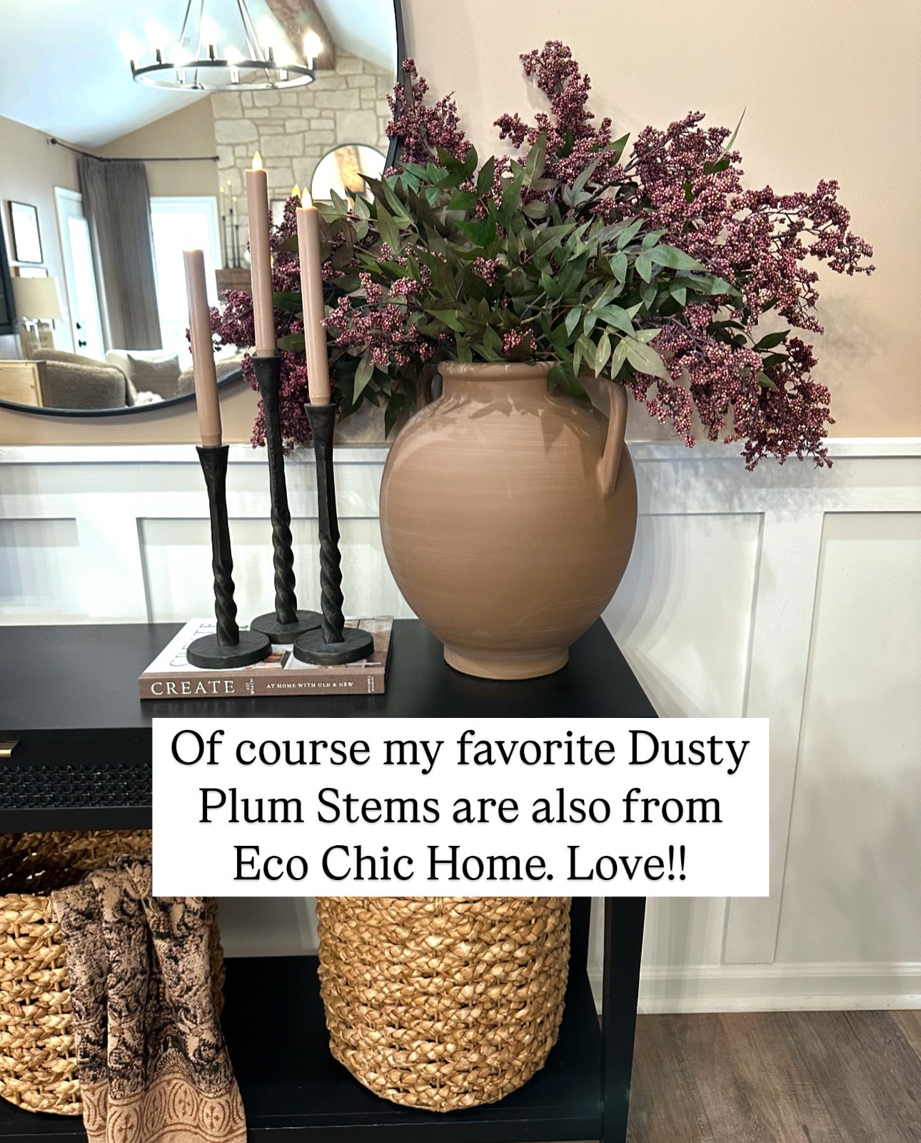 Dusty Plum Stems On Sale. Follow @farmtotablecreations on Instagram for more inspiration.

These beautiful dusty plum berry stems from Eco Chic Home are 20% off with my code FARMTOTABLE20. I have 5 shown in this beautiful dual handled vase.

Spring Refresh |  Bedroom Finds | Neutral Stems | Spring Stems | Bookshelf Decor | Bedroom Space | Cozy Corner | Bathroom | Curated Entryway | Spring  Decor | End of Year Clearance | Trending Decor | Viral Decor  | Coffee Table Decor | Neutral Decor | Stem Sale | Target Finds | Skinny Bench | Bedroom | Living Room | Breakfast Nook | Amazon Home | Target Sale | Loloi Rugs | Magnolia Home | console table | console table styling | faux stems | entryway space | front porch decor | neutral decor | entryway decor | cozy home | affordable decor |  home decor | home inspiration | console styling | entryway rug | cozy moody home | moody home decor | neutral home | bathroom decor | living room | spring decor | Hearth & Hand | Studio McGee | 2025 Home Trends | trending home | Arhaust Home Finds


#LTKFindsUnder50 #LTKSaleAlert #LTKHome