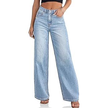 Cicy Bell Womens Wide Leg Baggy Jeans High Waisted Boyfriend Loose Denim Pants with Pockets | Amazon (US)