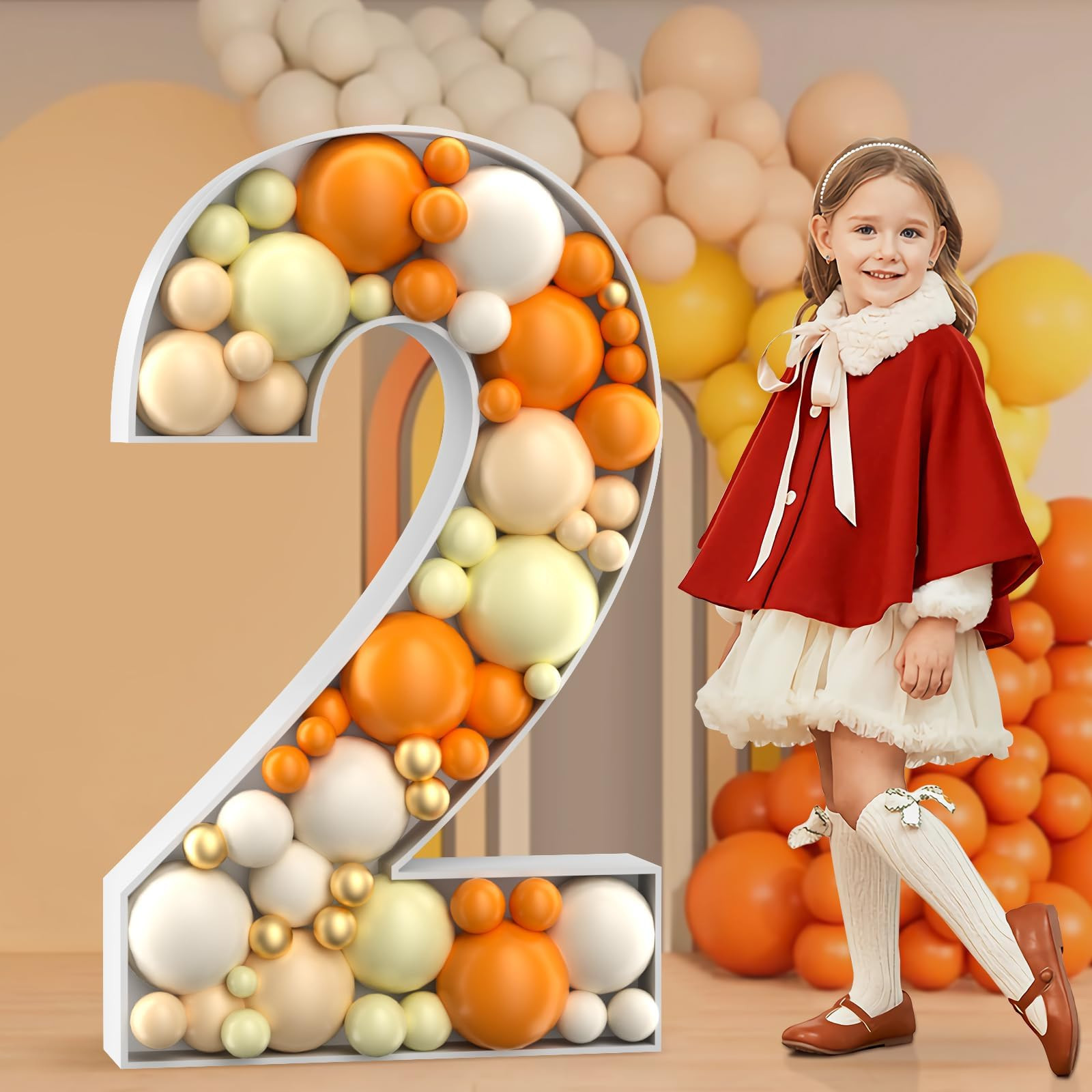 imprsv 4FT Marquee Numbers, Mosaic Numbers for Balloons, Big Mosaic Balloon Frame, Number 2 Ballo... | Amazon (US)