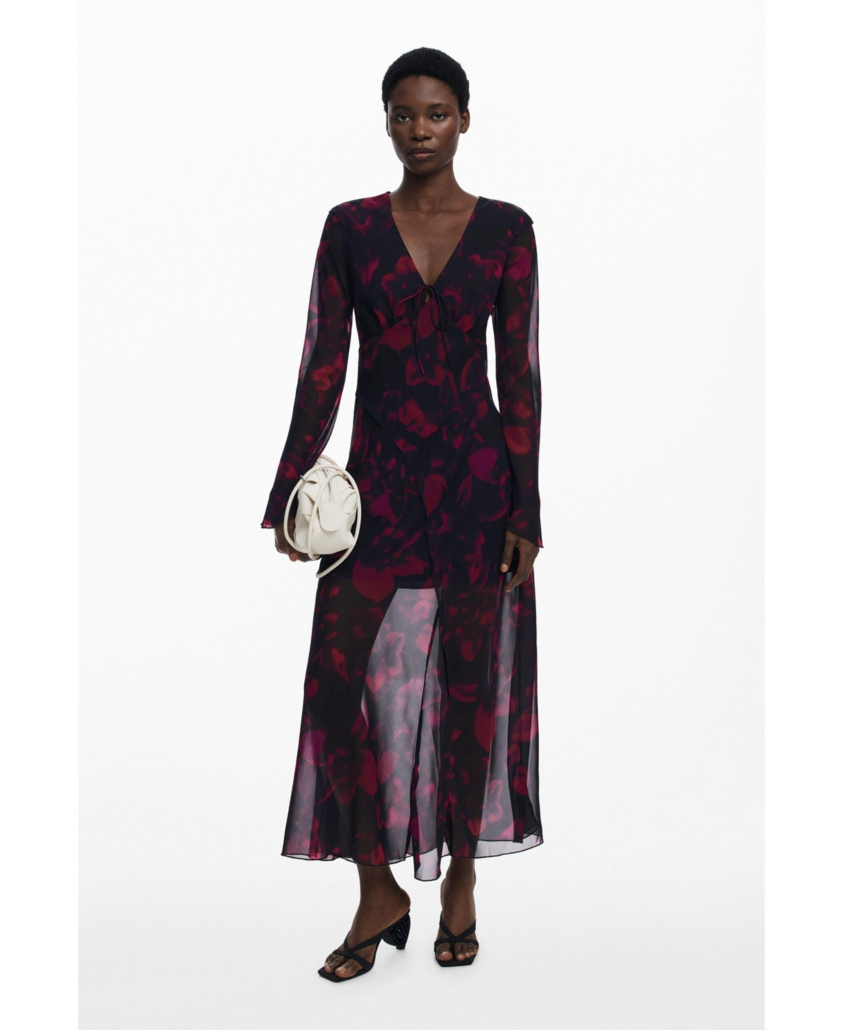 Desigual Women's Floral flowy long dress - Lilac | Macy's