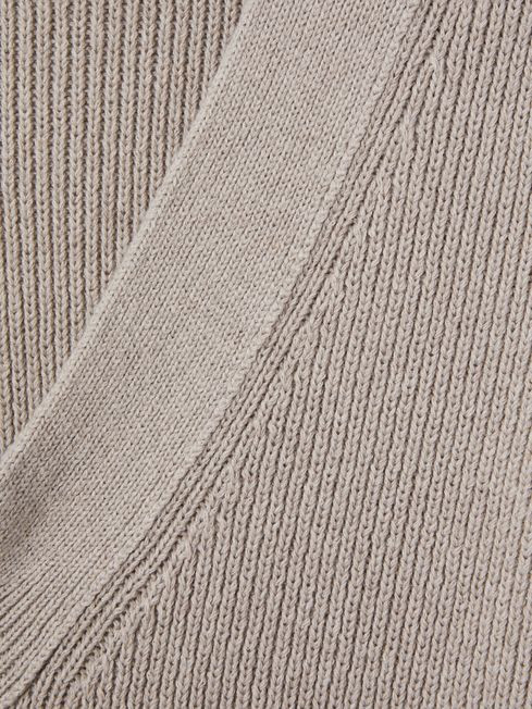 Cotton Blend Knitted V-Neck Top | Reiss DE