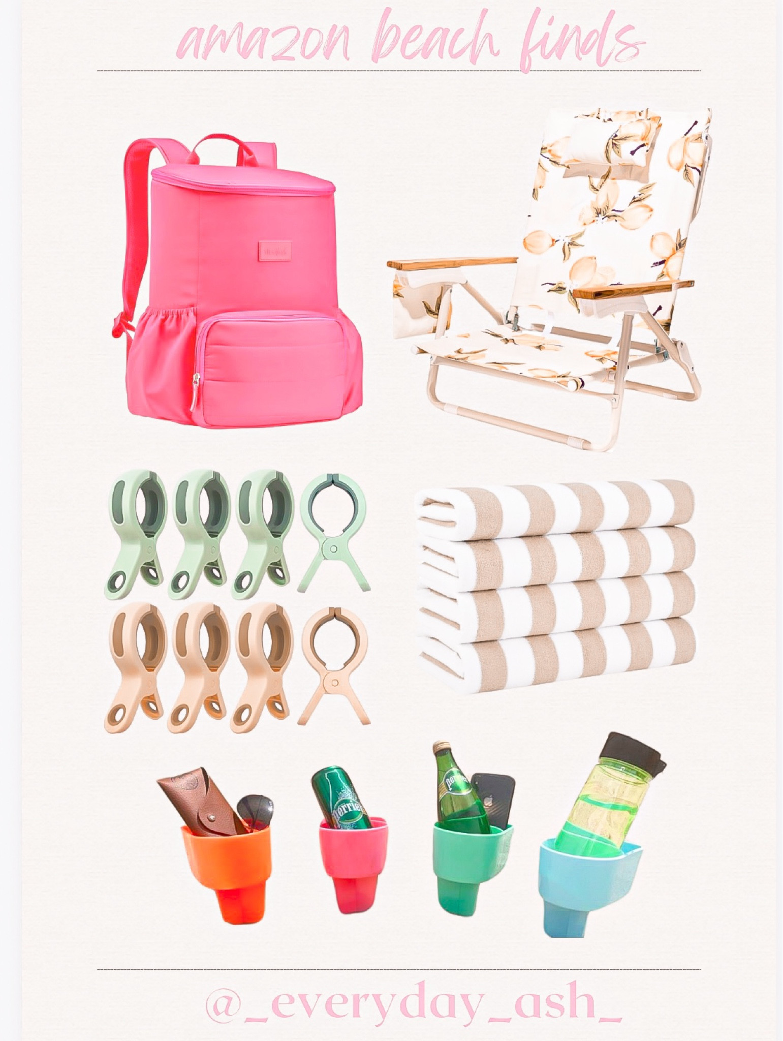 Amazon beach finds 🏝️ 

These finds are so cute! How fun is the pink cooler - and the towel clips are so useful ! 👏

Beach finds, vacation must haves, lemon beach chair, pink drink cooler, towel clips, beach towels, beach cup holders 

#LTKGiftGuide #LTKfindsunder100 #LTKtravel