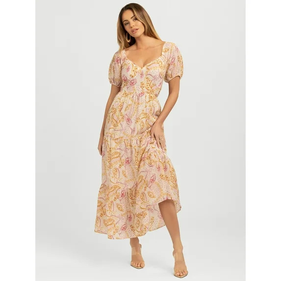 Jessica Simpson Women's Emmory Tiered Maxi Dress, Sizes XS-XL | Walmart (US)