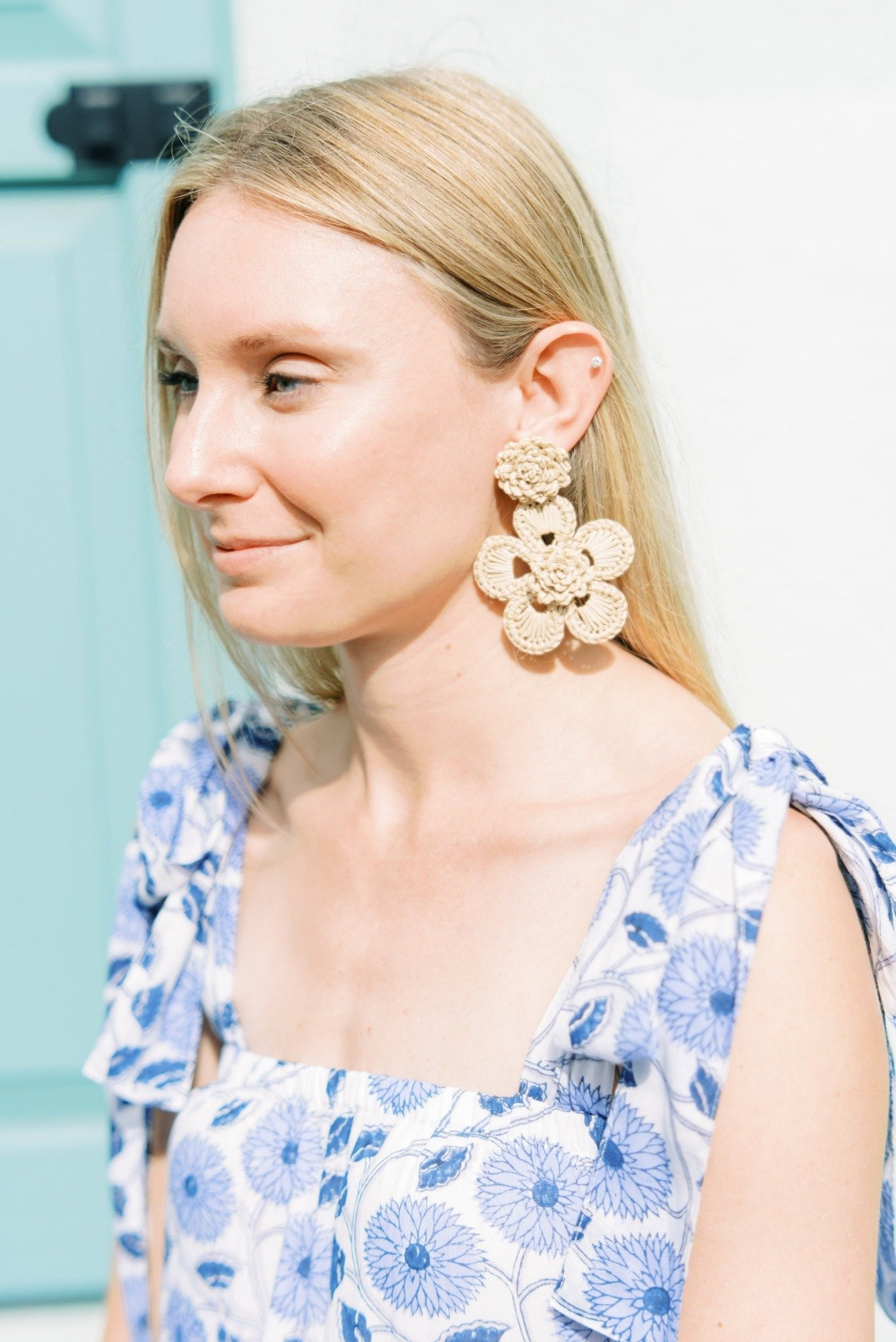 Large Periwinkle Flower Earrings | Victoria Dunn 