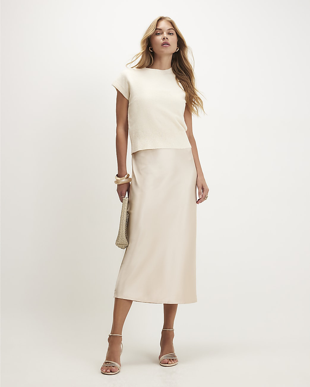 Cream 2 In 1 Tank Top Dress | River Island UK & IE