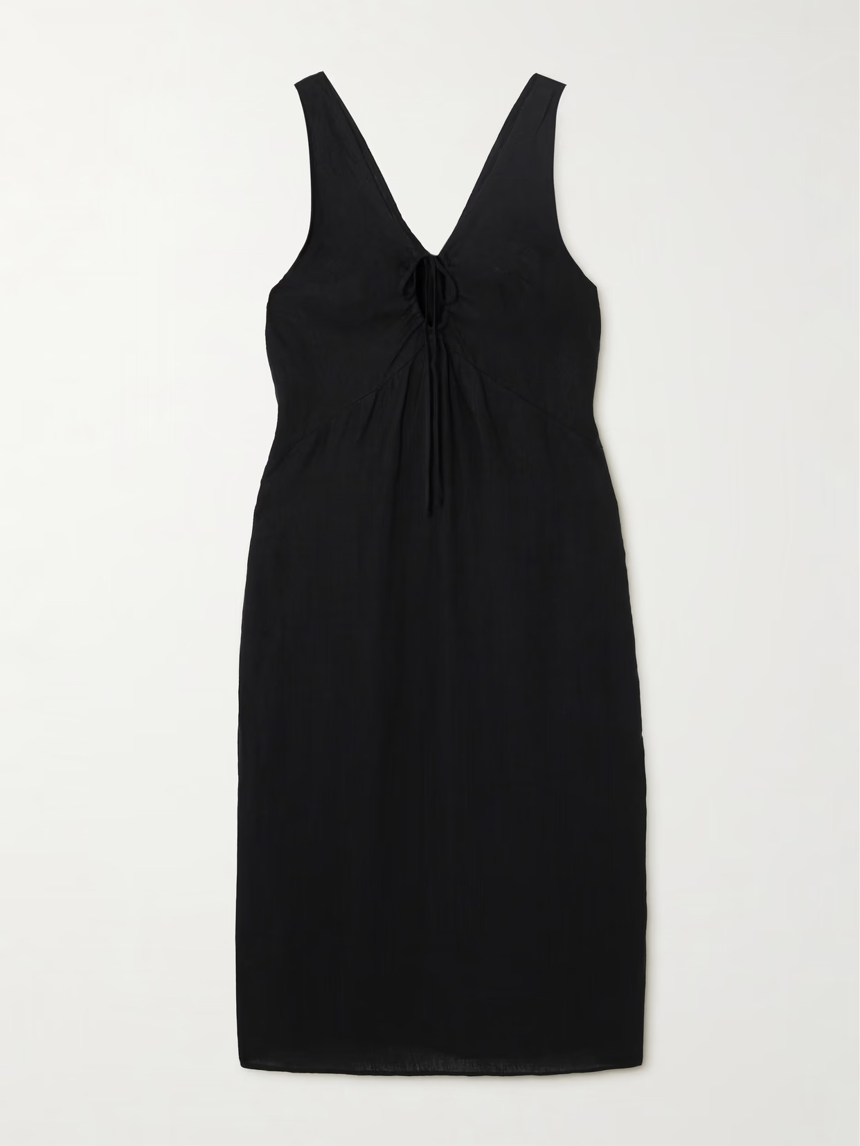 Deiji Studios - Cutout Linen Midi Dress - Black | NET-A-PORTER (US)