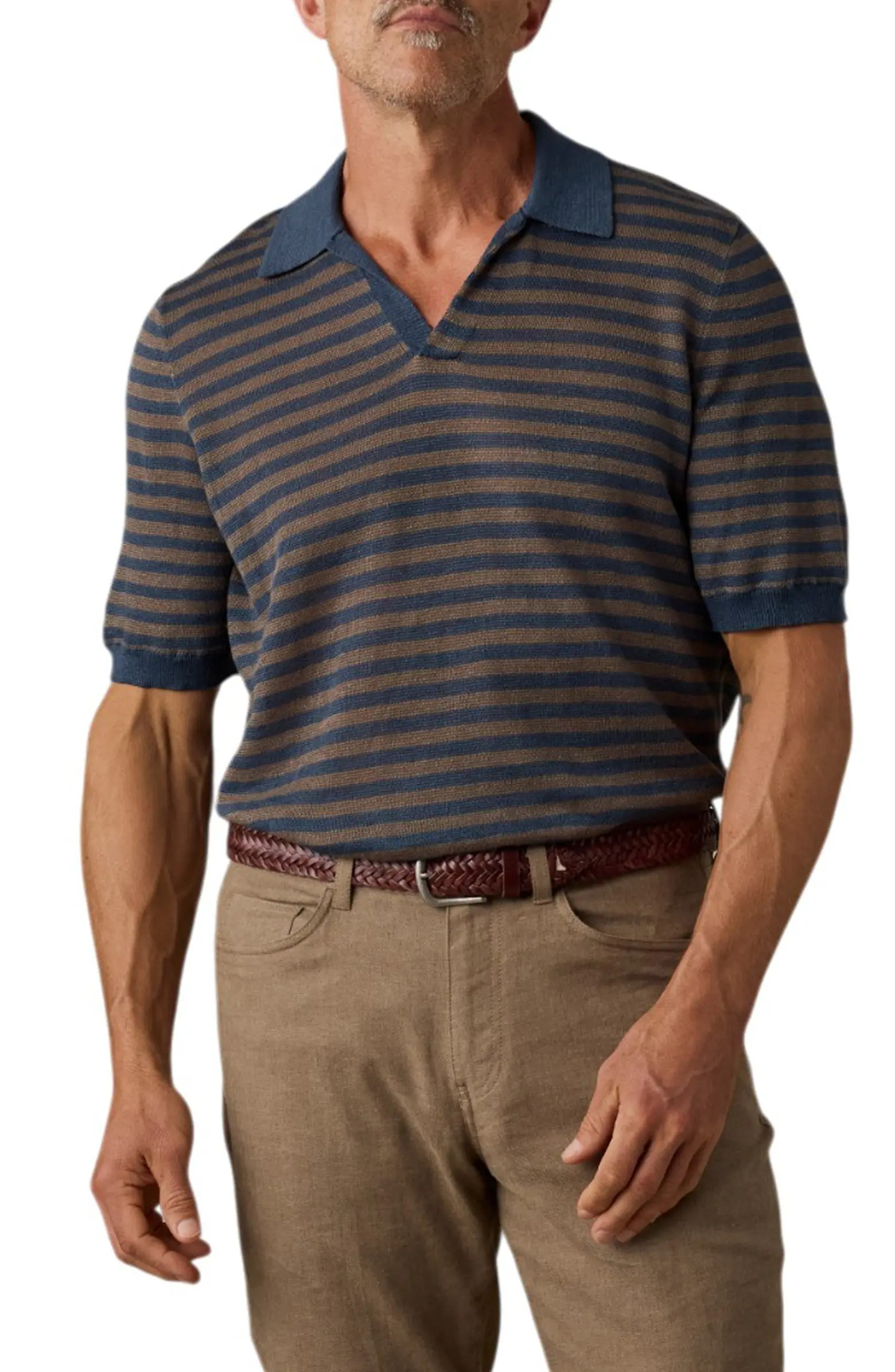 Stripe Linen Sweater Polo | Nordstrom