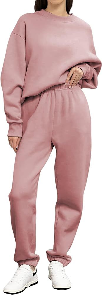 Women's 2 Piece Fleece Sweatsuit Sets Long Sleeve Pullover Sweatshirt Sweatpants Tracksuit Lounge... | Amazon (US)