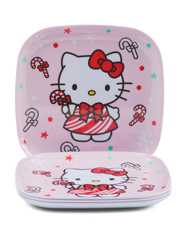 4pk Hello Kitty Peppermint Melamine Dinner Plates | TJ Maxx
