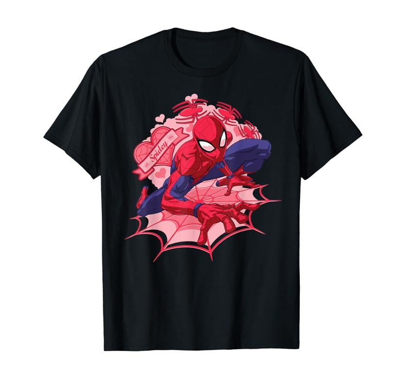 Marvel Spider-Man Hearts Valentine's Day T-Shirt | Amazon (US)