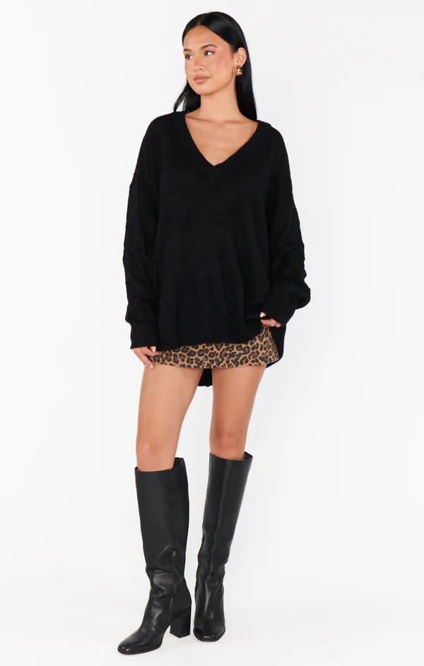 Ozzy Oversized Sweater ~ Black Knit | Show Me Your Mumu