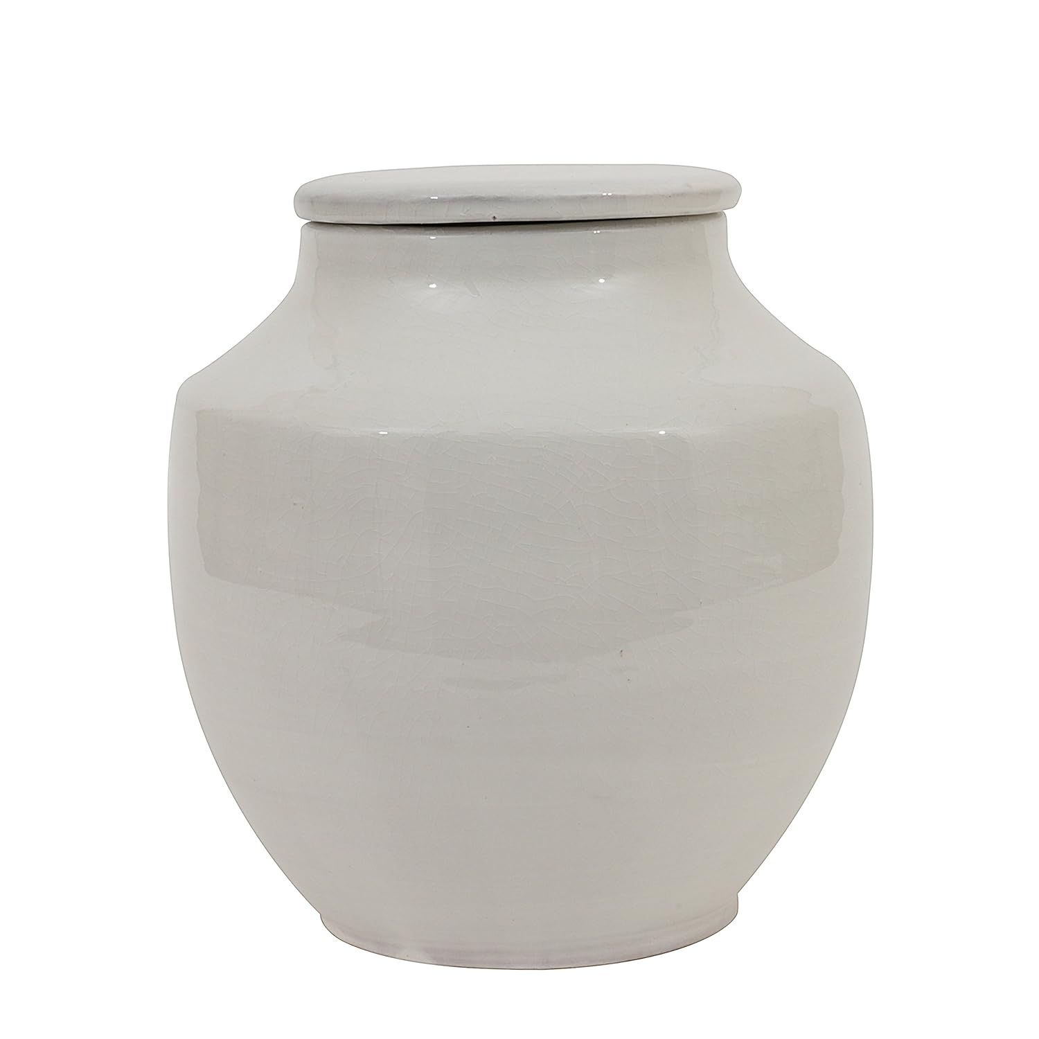 Creative Co-Op Small Round White Terracotta Cachepot, 8 Inch | Amazon (US)