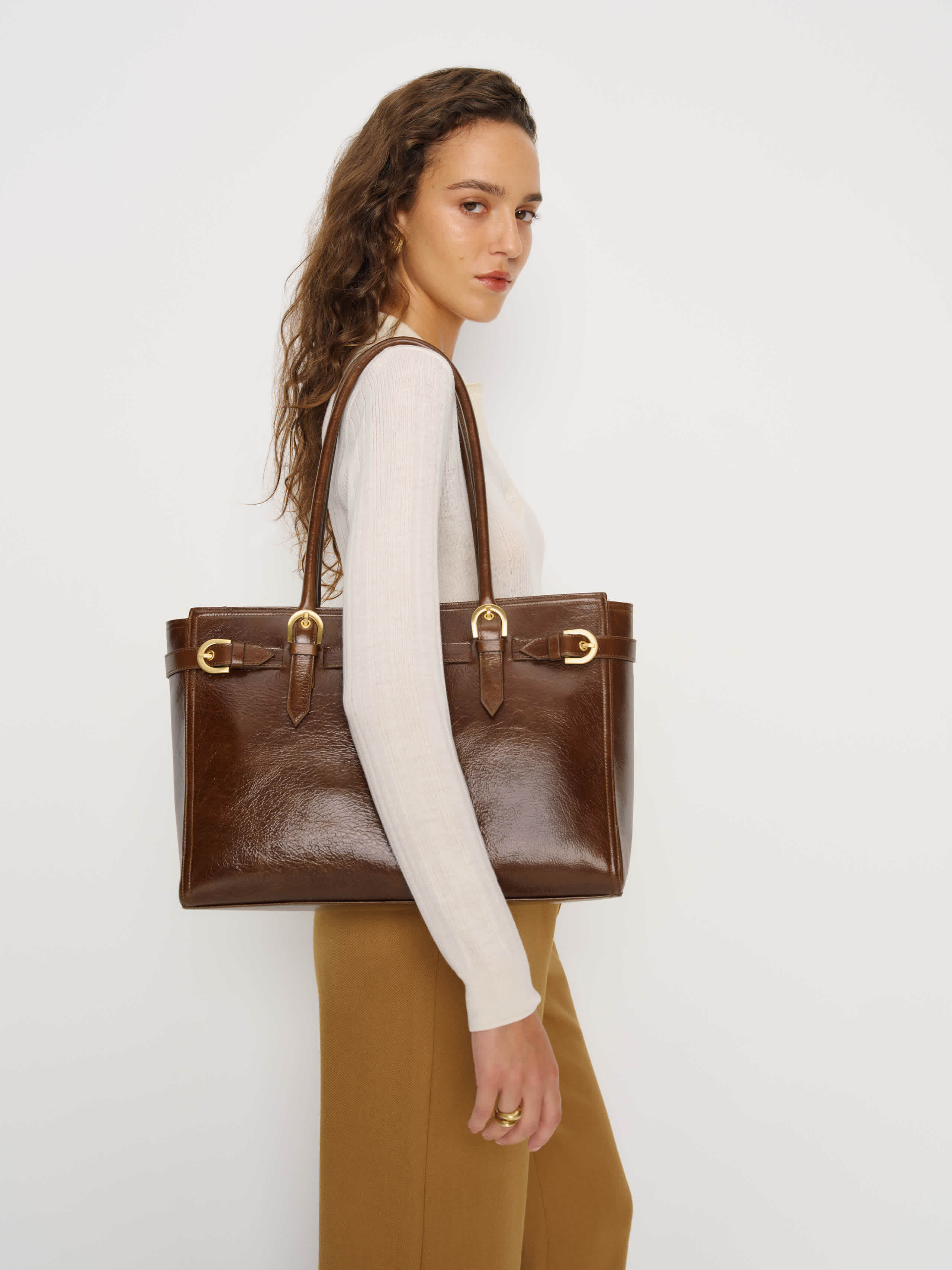 Reformation Beatrice Tote Bag Brown | Reformation (Global)