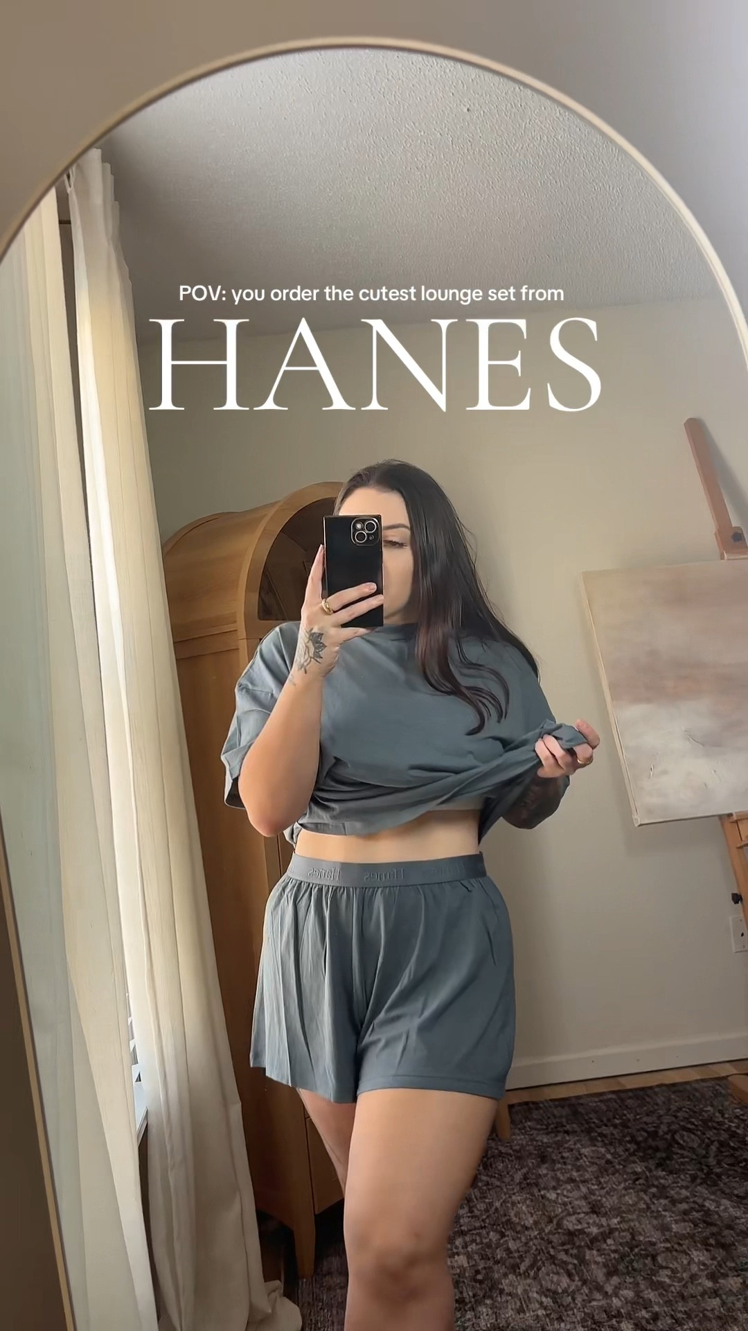 I’m obsessed with cozy pjs. This is Hane’s softest fabric EVER btw. This women's lounge set is made with viscose from bamboo blended with cotton and spandex for a flexible fit. I love it so much! I’d size DOWN- it’s oversized! 💙 

#loungeset #hanes #cozyvibes #matchingset #tshirt #pajamas #amazonfinds #amazonfashion 

#LTKSpringSale #LTKMidsize #LTKSaleAlert