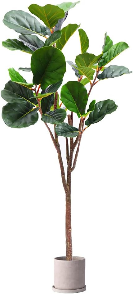 Fit Choice Fiddle Artificial Tree 5.33 Ft Fiddle Leaf Fig Tree with Realistic Nature Design and D... | Amazon (US)