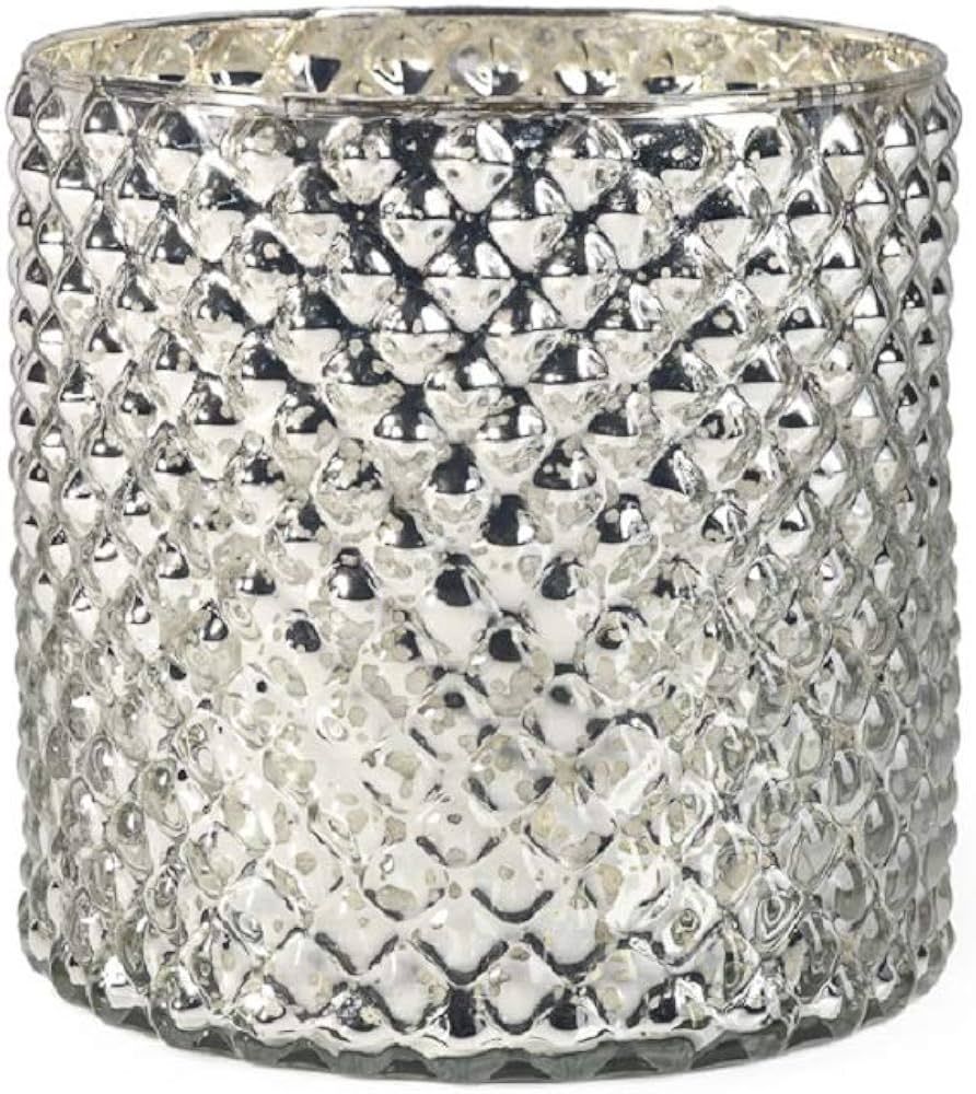 Serene Spaces Living Antique Silver Hobnail Vase, Medium - Beautiful Mercury Glass in a Vase, Use... | Amazon (US)