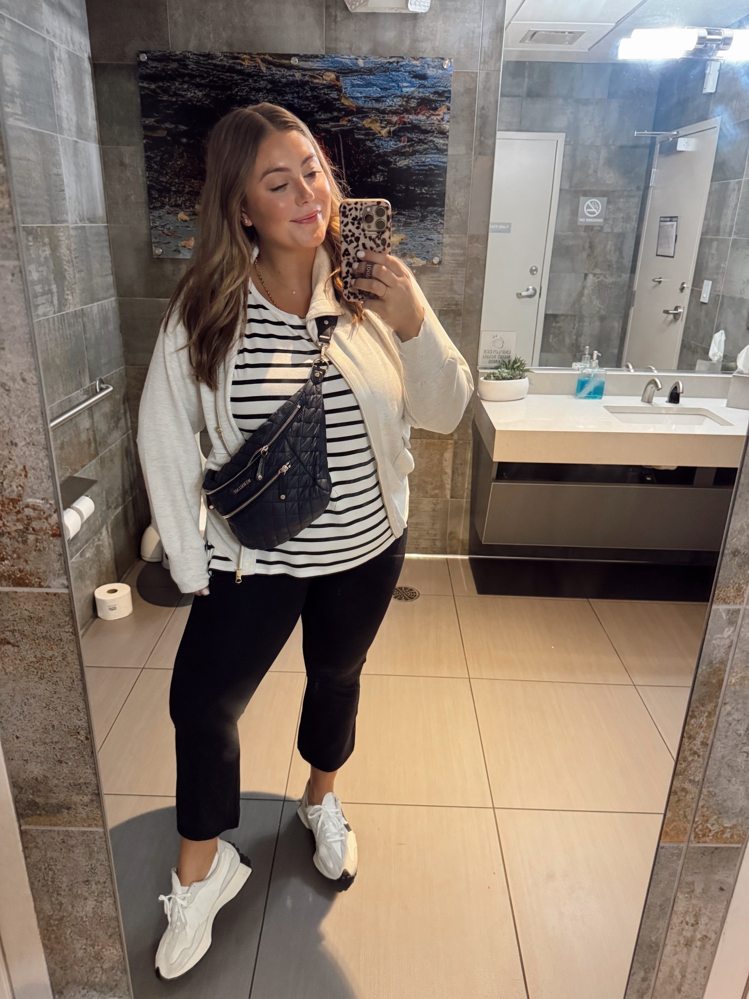 Wearing size XXL in striped top, XL in zip up, XL in leggings. Travel outfit inspo 

#LTKPlusSize #LTKTravel #LTKStyleTip