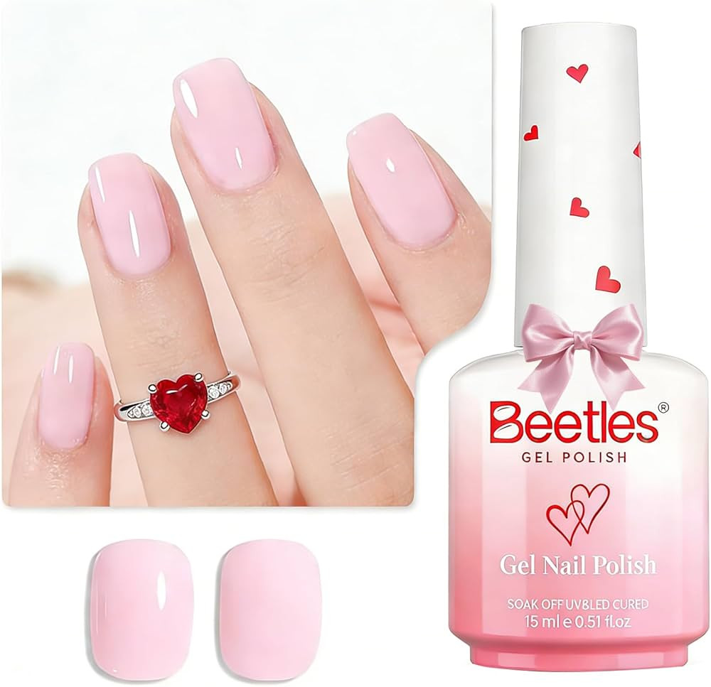 Beetles Barely Pink Gel Polish - 15ml/0.51 Fl Oz Large Capacity, Light Pink Gel Nail Polish for S... | Amazon (US)