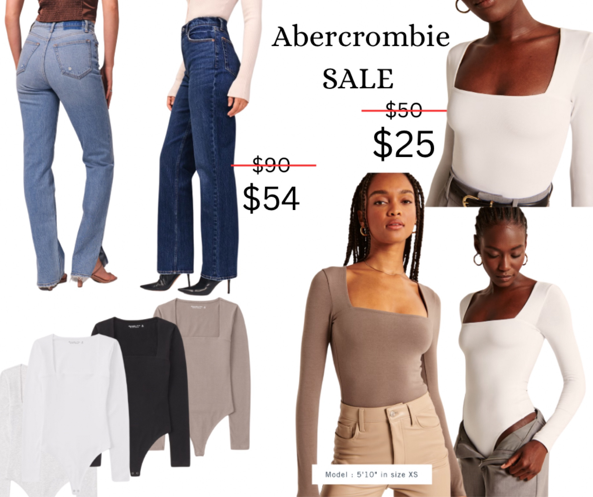 Abercrombie & Fitch Sale! Major mark downs. 🔥 #denim #bodysuit #slimming #skims #straightleg #ultrahighrise #jeans #squareneck

#LTKsalealert