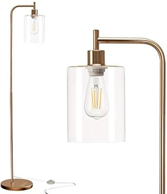 Addlon LED Floor Lamp, with Hanging Glass Lamp Shade and LED Bulb for Bedroom and Living Room, Mo... | Amazon (US)